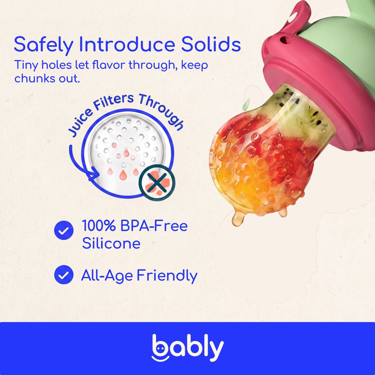 Nature-Inspired Silicone Baby Fruit and Vegetable Teether | (Free Shipping to USA) | 100% Food-Grade Silicone | BPA-Free | Certified Baby-Safe